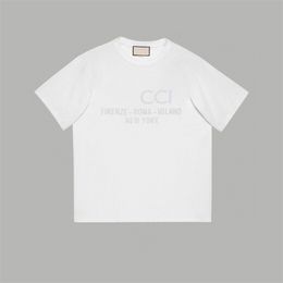 Lente/Zomer Hoge Kwaliteit Designer Letter Print T-shirt Katoen Ronde Hals Trui Korte Mouw Unisex T-shirt Sweatshirt 664D3