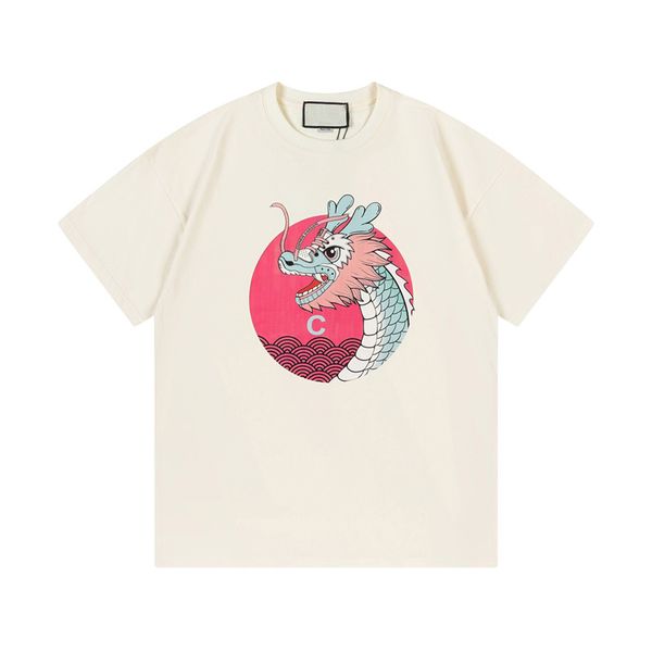Printemps Eté Italie Skateboard Chinois Dragon Imprimer Tee Hommes À Manches Courtes Tshirt Femmes Vêtements Casual Coton Designer T-shirts 24ss 1220