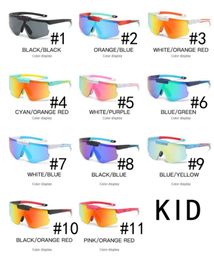 Spring Summer Kid Fashion Sunglasses Motorcycle Spectacles Girls Éboulantes Couleur Cycling Sports garçon extérieur verres de soleil Enfants Eyewear 11Colors Clamhell