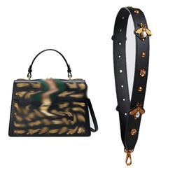 Printemps été petite abeille femmes sac large ceinture d'épaule Rivet unique bandoulière sangle de mode sac accessoires 230815