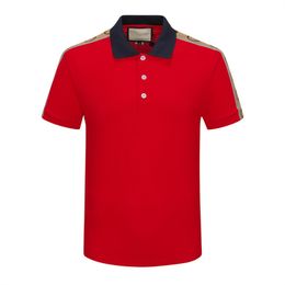 Primavera Verão Luxo Itália Homens T-shirt Designer Polo Camisas High Street Bordado Pequeno Cavalo Impressão Roupas Mens Marca Polo Lapela Camisa de Manga Curta