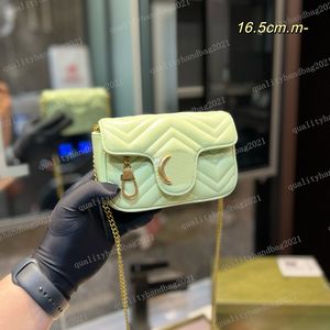 Lente/zomer macaron marmont mini -kettingzak meerdere kleuren ontwerper luxe schoudertas mode grote letter crossbody tas portemonnee lippenstifttas lr