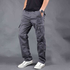 Printemps été hommes Cargo pantalon extérieur multi-poches pantalons longs hommes 2021 droit tactique pantalon grande taille hommes ample pantalon de survêtement H1223