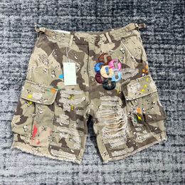 Primavera Verano Hombres High Street Hip-Hop Vintage Patchwork Shorts