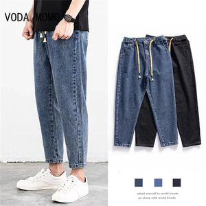 Lente Zomer Heren Jeans Katoen Denim Hip Hop Slack Bottom Joggers Streetwear Skinny Blauwe Broek Hombre Harembroek Heren S-3XL 240108