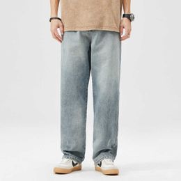 Printemps/été hommes droite ample mode décontracté bleu pantalon Micro espagnol jeunesse personnalisé Simple jean P230522