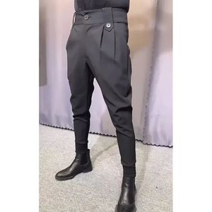 Printemps été hommes costume pantalon mode décontracté affaires Slim Fit cheville longueur bureau pantalon robe F51 240117