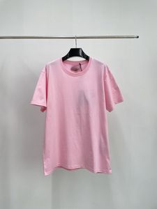 Lente/zomer Nieuw borstlabel Nieuw geborduurd kersenroze T-shirt