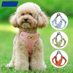 Printemps été nouveau chien laisses 4 couleurs chiens maillot de corps laisse respirant mode animal de compagnie sangle de poitrine en plein air animaux fournitures