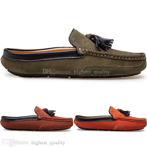 Printemps Été Nouvelle mode British Style Mens Tolevas Casual Pea Shoes Slippers Man Hundred Leisure Student Men Lazy Drive dépasse confortable Brepwant 38-47 1051