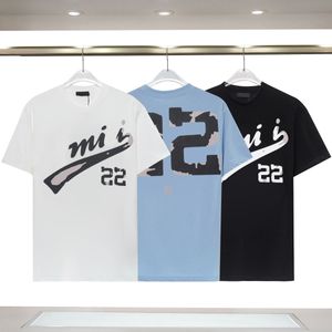 Printemps / Été Nouveau T-shirt Miri Col rond 22 Lettre Logo Imprimé T-shirts pour hommes et femmes à manches courtes Minces T-shirts amples décontractés Top vêtements