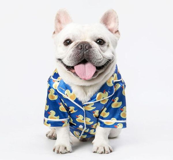 Pygona Pyjamas de compagnie de compagnie de printemps Petit Duck Duck Imprimé Pites Bulldog Teddy Bichon Puppy Clothing3576159