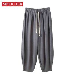 Lente zomer plus size broek mannen 12XL 11XL 10XL 9XL 8XL 7XL taille 170 cm katoen linnen broek losse broek G0104