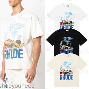 Printemps / Été Rhude Fashion Designer t-shirt T-shirt pour homme T-shirt pour femme Skateboard surdimensionné pour homme T-shirt à manches courtes Marque de luxe pour hommes Chemises décontractées tout-match