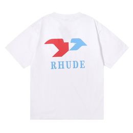 Spring Summer Rhude T-shirt Man T-shirts Femmes T-TEES Skateboard Oversize Men Short à manches