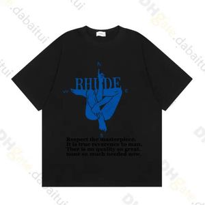 Primavera Verano Rhude Camiseta Hombre Camisetas Mujer Camisetas Monopatín Hombres de gran tamaño Camiseta de manga corta Marca de lujo Camisetas para hombres Tamaño asiático S-xxl 6cim7