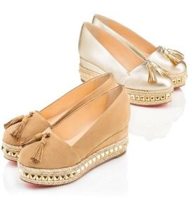 Lente/zomerschoenen Carmel Ca Casual schoenen voor vrouwen Wedge Platform Sneakers Gold Studs Glip op Loafers Damesschoenen 35-423928279