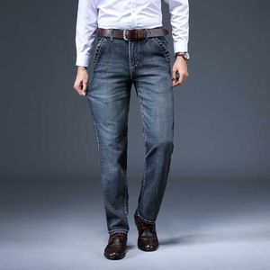 Lente / zomer stretch rechte anti-diefstal pocket jeans heren mode losse casual modale denim broek Mannelijke merk broek 210531