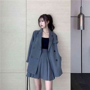 SUPPORT SUPPORT SUPÉRIEURE FEMME Jupe Femmes Plus Taille Plus Fashion Goth Elegant Two Piece Blazer et jupe Set Lady Uniforme Femme Robe 210730