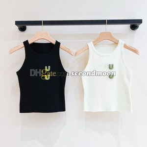 Spring Summer Tanks Top Women Gym Sport Vest Designer Strass Letter Vesten Solid Color Tee