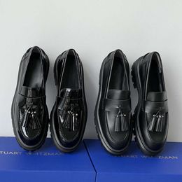 Chaussures Lefu de style collégial à semelles épaisses de printemps, gâteau éponge à orteils ronds, anti-glissement, résistant à l'usure, doux et confortable de petites chaussures en cuir