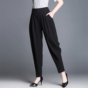 Lente zomer vrouwen harembroek plus size losse casual hoge taille lange pocket vrouwelijke broek grote D43 210512