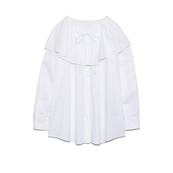 Printemps doux mignon grand col rabattu Blouses blanches Femme japon Style chemises boutonnées Simple tout-match Femme Blusas 210514
