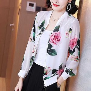 Lente dunne damesjassen zomer causale zonbescherming shirts print tops zonnebrandcrème kleding vrouwen vest jas dames jas t221008