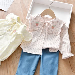 Lente peuter kinderkleding meisje baby schattig polka dot tops shirt voor kinderen meisjes babykleding een jaar verjaardag cadeau shirt