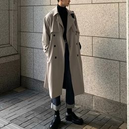 Printemps Trench manteaux coréen hommes pardessus pour homme Long coupe-vent Streetwear mode hommes manteau vêtements chauds vêtements 240124