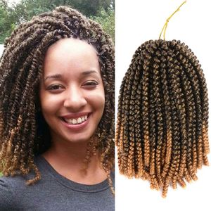 Spring Twist Crochet Hair Braids Ombre Kenya Extension Ombre Afro Colored Passion Spring Twist Hair 12 pulgadas