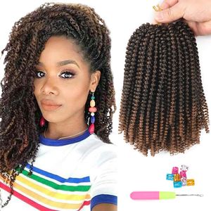 8 pouces Spring Twist Hair Spring Twist Crochet Hair 30 brins / paquet Bomb Twist Short Fluffy Crochet Braid Synthétique Tressage Extensions de Cheveux LS33Q