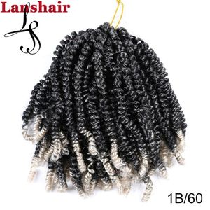 8 inch Lente Twist Haar Ombre Vlechten Haar Gehaakte Synthetische Vlechten Hair Extensions 100 g/stk Braid Twists Pluizige Regenboog kleur LS33