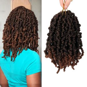 10 pulgadas Spring Twist Hair Short Curly Passion Twist Crochet Trenzas 15 Strands / Pack Extensión de cabello trenzado sintético LS28