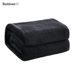 Printemps hiver flanelle couverture moelleux chaud doux canapé couverture couvre-lit solide bleu noir corail polaire couvertures en peluche pour lits 240304
