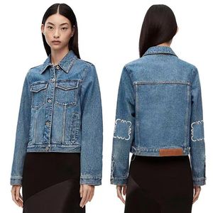 lente damesjassen denim uitloperjassen met lange mouwen casual borduurjasje top222n