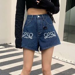 Spring Womens Jeans Designer Shorts Femmes Haute Version haute taille Casual Letter Broidered Lignet Denim Shorts asiatiques S-XL