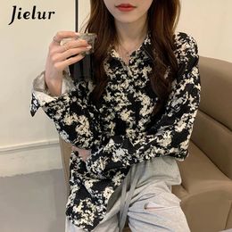 Spring Womens Shirt Fashion Vintage Floral Colddown Collier à manches longues Cloue Tops Shirts Chic Blusa Feminina Sl 240407