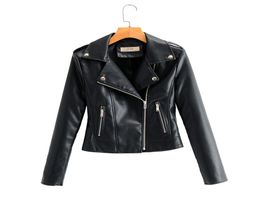 Spring Zip Up Pu Leather Moto Jacket Style Fashion Simple Trendy Ins Motorcycle PU Coats courts Faux Veathers Jackets6227464