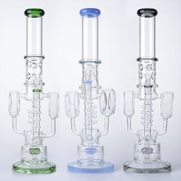 Sprinkler perc waterpijpen 7 mm dikke glazen bongs spiraal percolator waterleidingen recycler olie dab rigs grote bong 14 mm vrouwelijke gewricht met kom waterpijpen