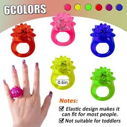 Sprinklers 50pcs LED Light Up anneaux bosses bosses clignotant LED Bumpy Jelly Ring Lighpup Toy Recoues Recoules Oeufs Fill Glow Party Supplies