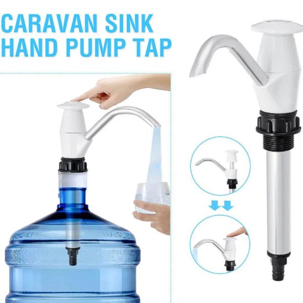 Aspersores Bomba de mano portátil Grifo Remolque Dispensador de bebidas Camping Reemplazo Manual Botella de agua Grifo de bombeo para caravana al aire libre