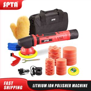 SPTA 3INCH 4INCH Automachine met 12V 2.0AH Lithium batterij variabele snelheid Dual Action Polisher Waxing Power Tool