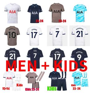 SPURS 23 24 SON RICHARLISON Soccer Jerseys 2023 2024 Maillot de football MADDISON ROMERO VAN DE VEN REGUILON KULUSEVSKI DANJUMA PERISIC PORRO Tottenham Kit pour hommes et enfants adultes