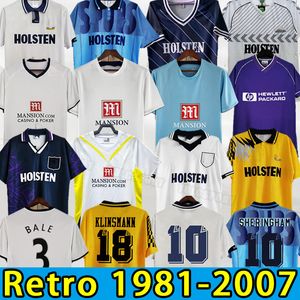 Spurs Retro Voetbalshirts TOTTENHAM GASCOIGNE KLINSMANN SHERINGHAM BALE GINOLA LINEKER MODRIC ANDERTON KEANE Voetbalshirt 06 07 08 09 81 82 83 84 91 93 94 95 98 99