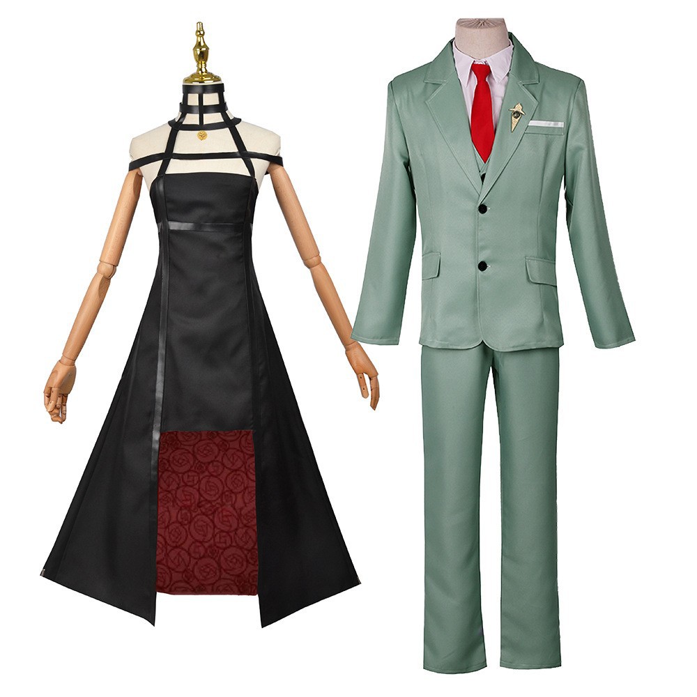 Spy Family Loid Forger Twilight Cosplay Kostüm Yor Forger Kıyafetleri Elbise Cadılar Bayramı Karnavalı Kadın Kız Üniforma Peruk