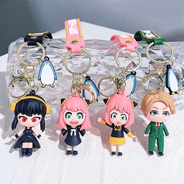 Spy x Family Anya Kelechains 3d Doll Caractor Cortes de personnage Anime Anya Loid yor Pendant Kelechain