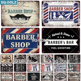 SQ-DGLZ BARBER BAR Letrero de metal Vintage Bar Placa decorativa de metal Placa de decoración de pared Carteles de chapa Póster de barbería Q0723312k