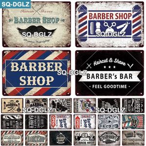 SQ-DGLZ BARBER BAR Metalen Bord Vintage Bar Decoratieve Metalen Plaquette Plaat Muur Decor Tin Borden Kapper Poster Q07232775