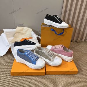 SQUAD SNEAKER BOOT Dames Circle vrijetijdsschoenen 2024 NIEUW Denim Marineblauw Roze zwart katoenen canvas BOOMBOX 5 cm zool Verhoogde rubberen buitenzool Platform Schoenmaat 35-41